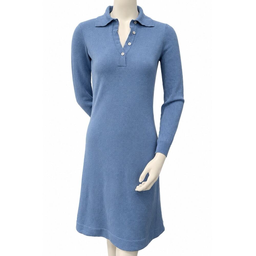 100% Cashmere Night Dress Womens Small Pajama Sleep Farmhouse Blue